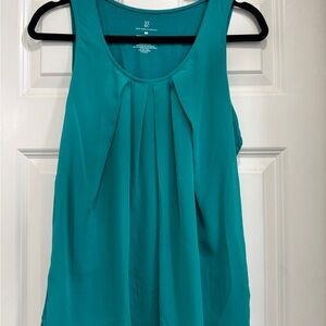 NY&Co Teal Sleeveless Top with sheer top layer preppy whimsy business sexy fun
